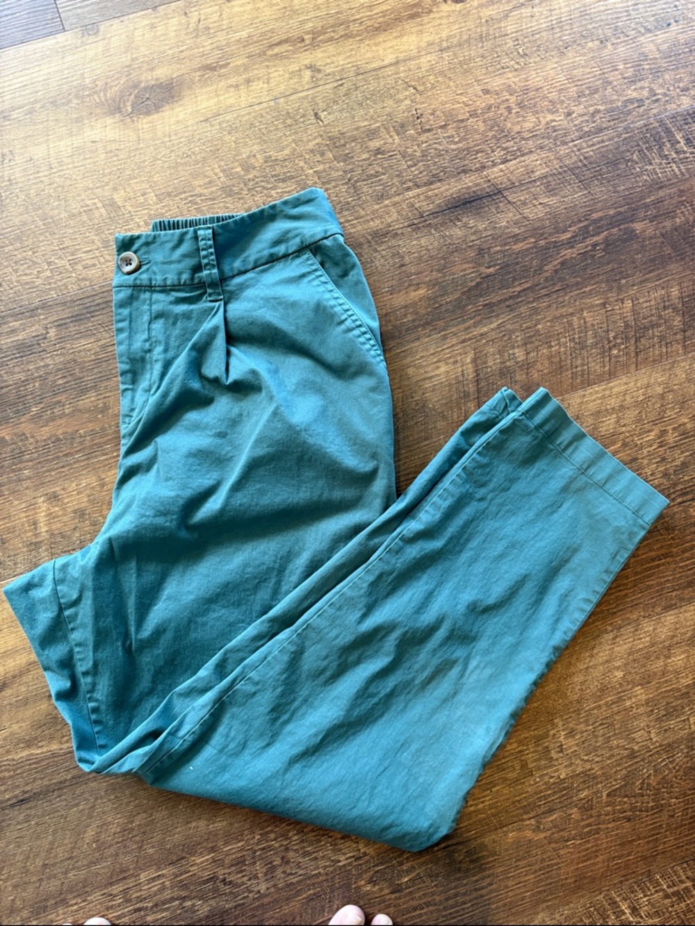 Women’s Teal Casual Chino Pants - Classic Fit 98% Cotton With Elastic Waist